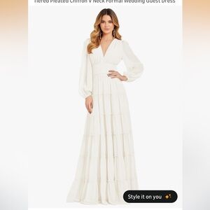 Puffy Sleeve Women Dress with Ruffle Tiered